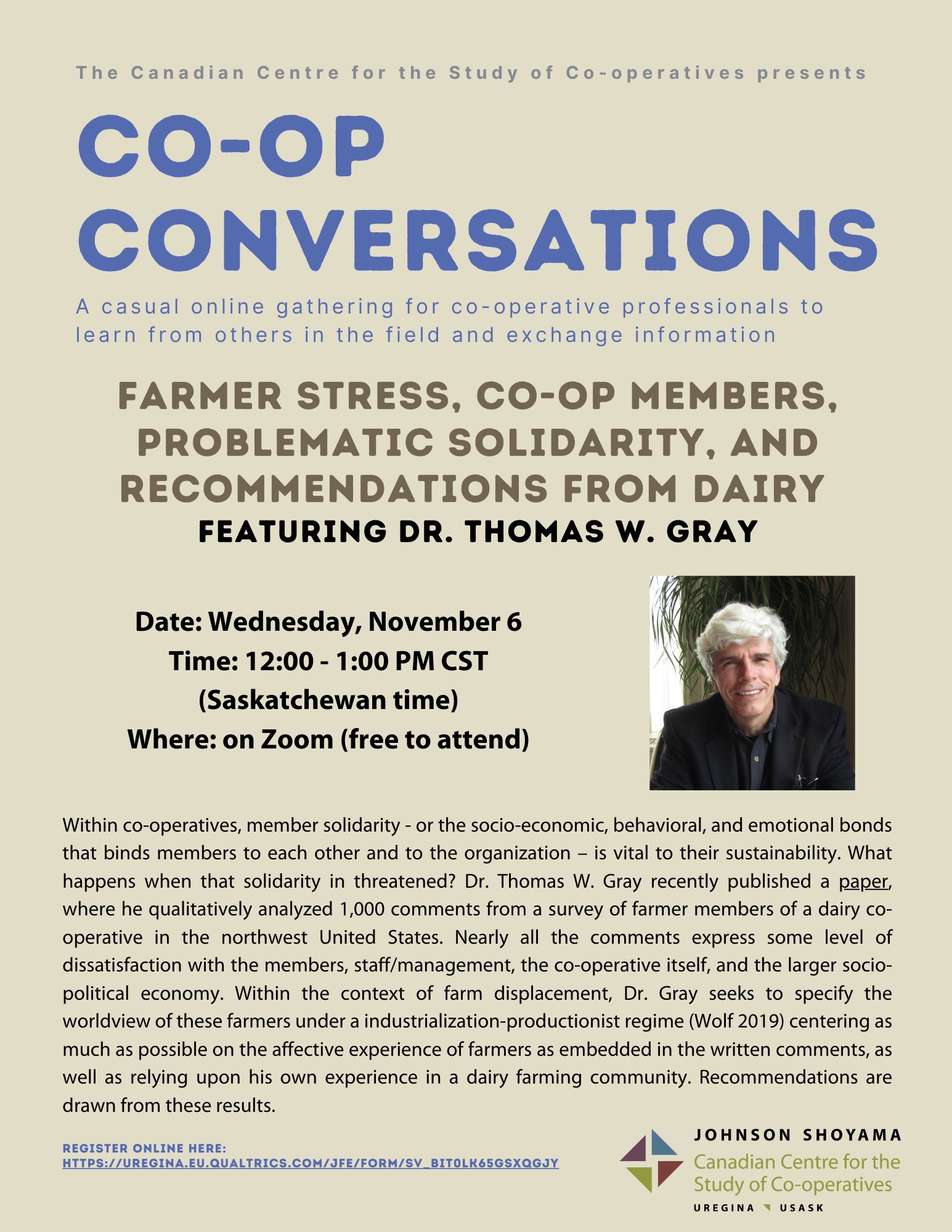 Co-op Conversation featuring Thomas W. Gray event poster