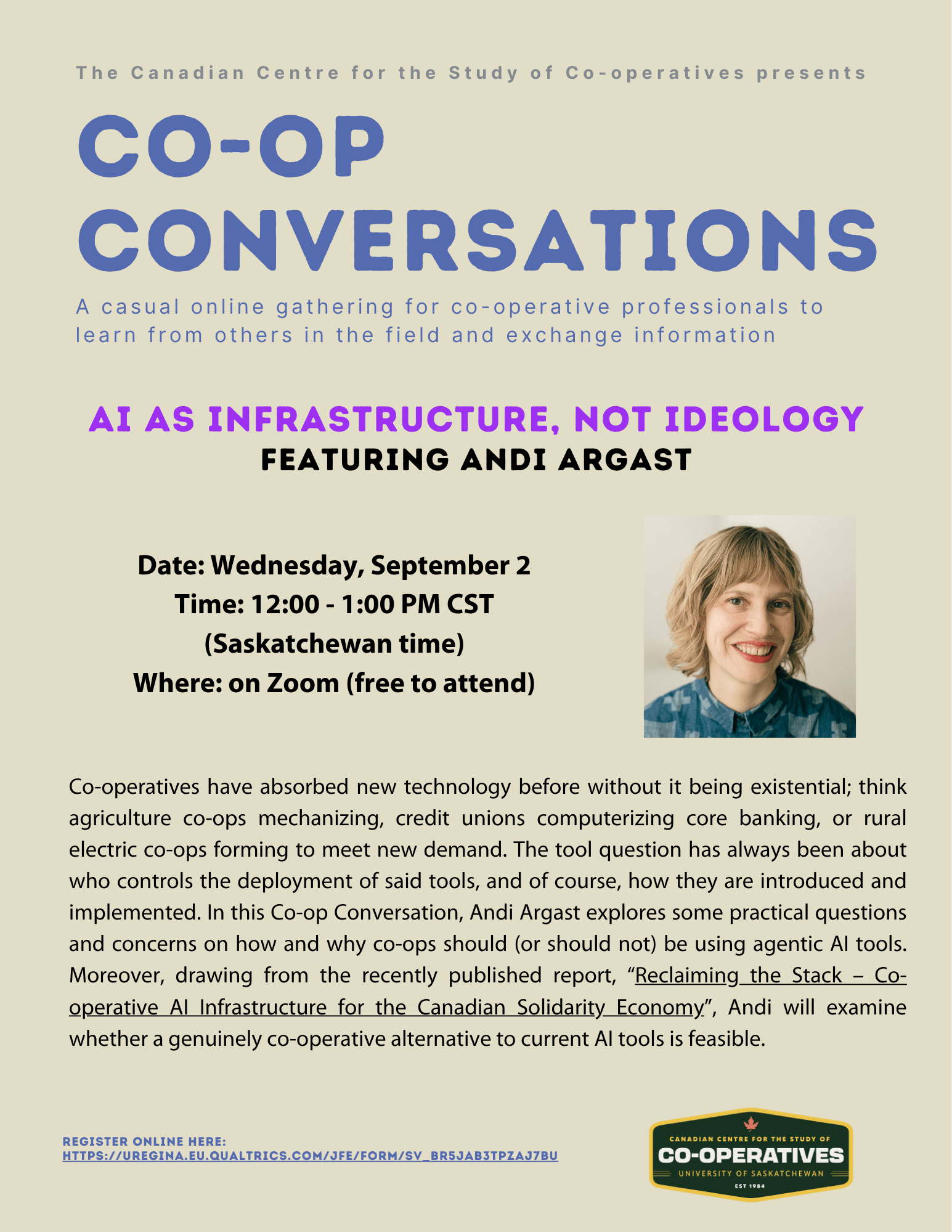 Co-op Conversation Poster featuring Andi Argast Poster