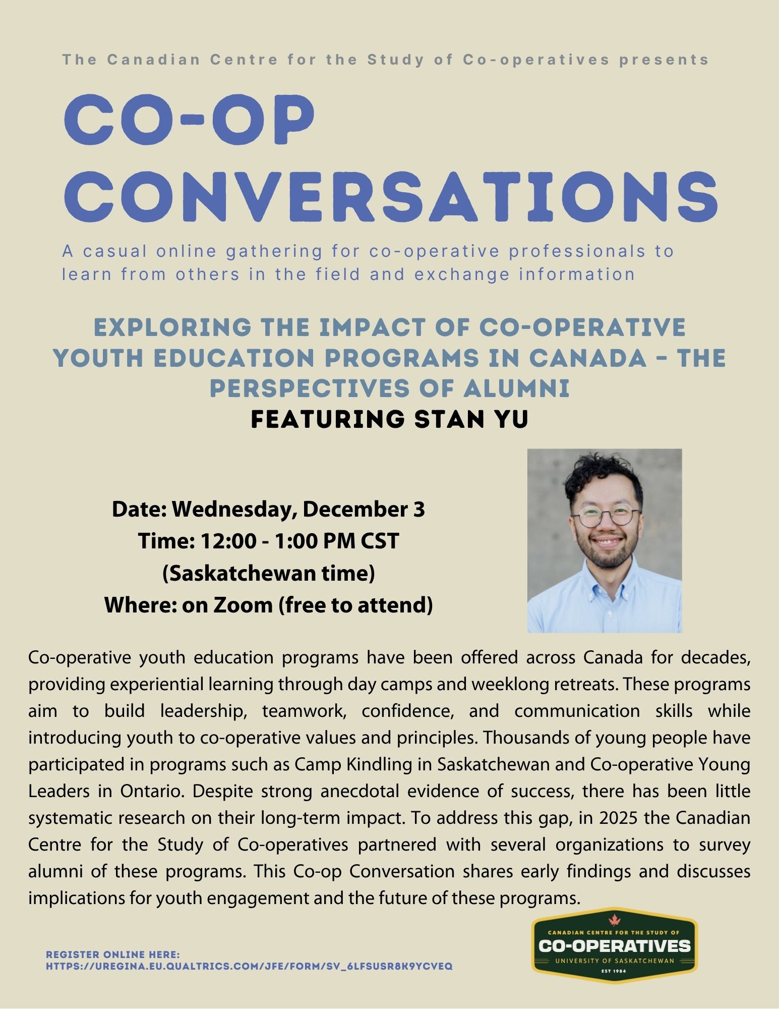 Poster: Co-op Conversation featuring Stan Yu